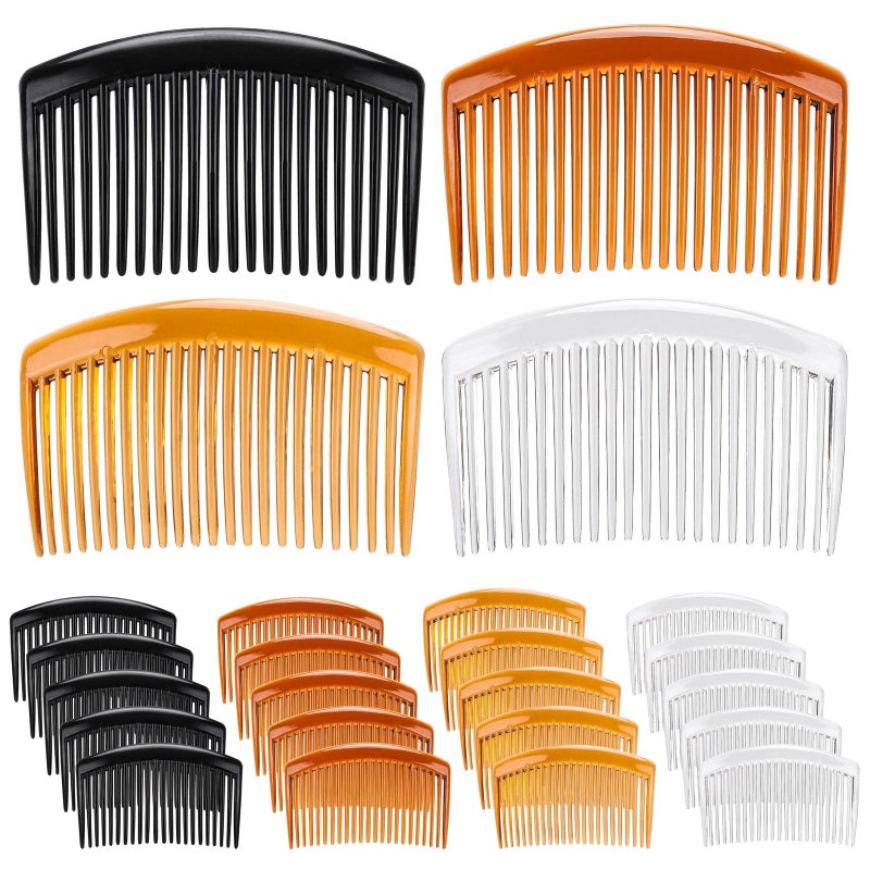 BTYMS 24 Pcs Plastic Hair Side Combs French Twist Comb with 23 Teeth Fine Hair Clips Decorative Hair Combs for Women - Image 1